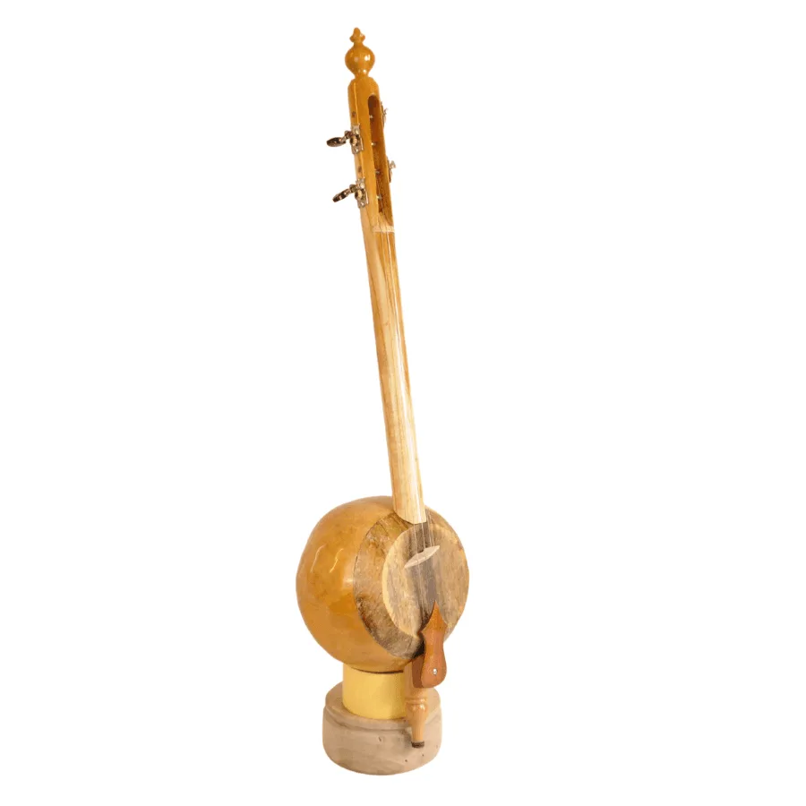Traditional Turkish Kabak Kemane bowed fiddle – side view