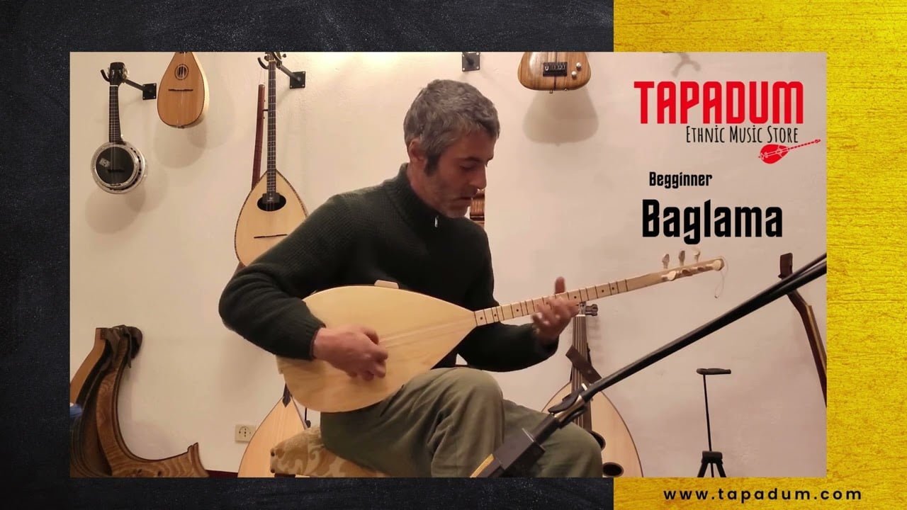 Turkish Short Neck Baglama Saz - ( Walnut ) - Tapadum