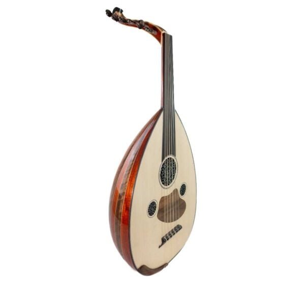 a close up of a stringed instrument (Oud)