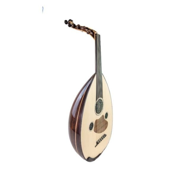 a close up of a stringed instrument (Oud)