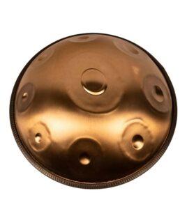 Handpan Tapadum Pro 9 Notes D Kurd – bronze-gold nitrided steel body and tone fields