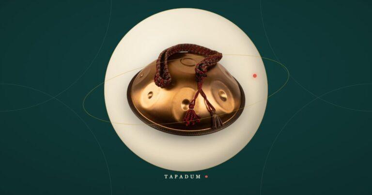 Bronze handpan with red tassel - a handpan used in sound therapy and meditation