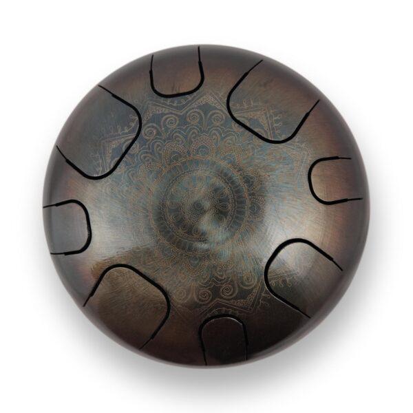 Steel Tongue Drum 8 Notes – Blue-Grey Mandala (D Kurd)