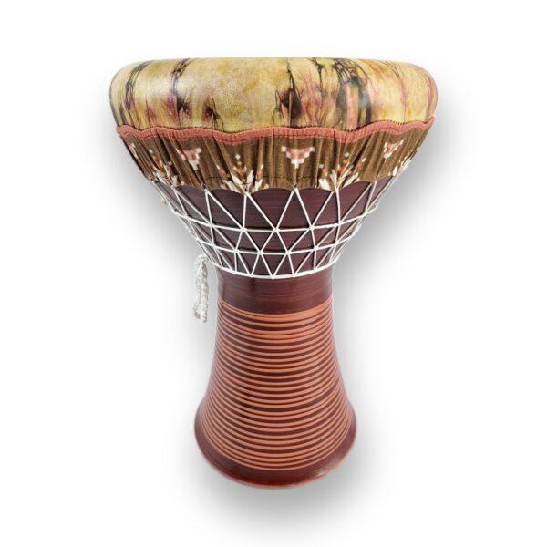 Sombati Darbuka – mid-bass clay doumbek with marbled goatskin head and ringed body