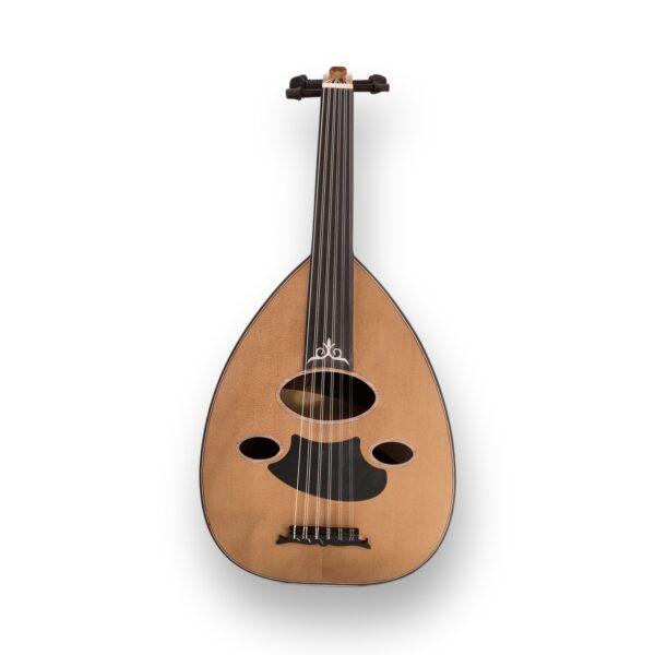 Arabic Oud Smyrna Cedar Top – front view of walnut and maple bowl oud with cedar top