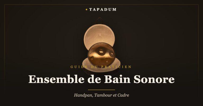 Handpan dans son étui de transport – instrument de couche mélodique pour un ensemble de bain sonore