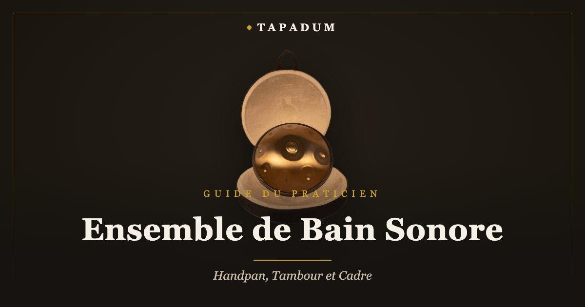 Handpan dans son étui de transport – instrument de couche mélodique pour un ensemble de bain sonore