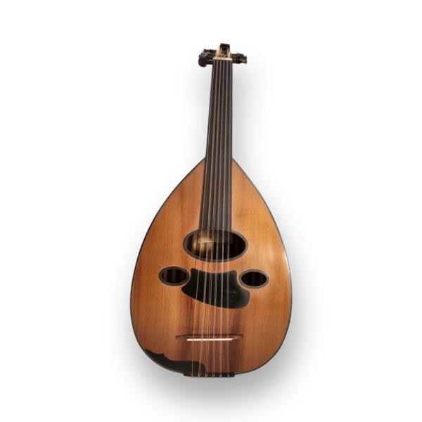 Wenge Arabic Oud with floating bridge – full front view, wenge bowl and cedar top