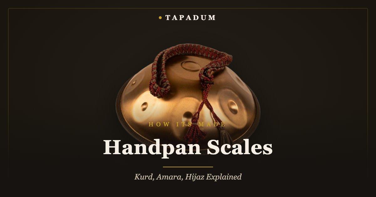 Handpan with mallet – hammer-tuned steel note fields defining a scale