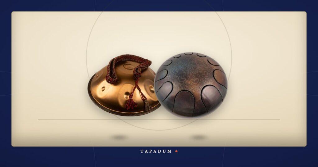Handpan and steel tongue drum side by side - instrument care and rust prevention guide