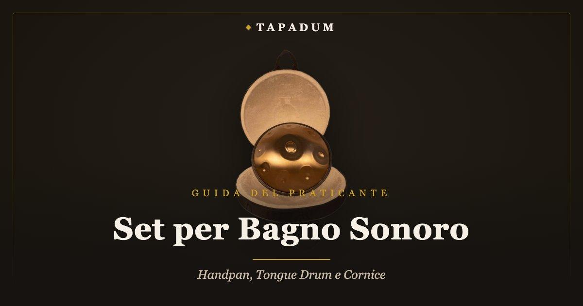 Handpan nella sua custodia da viaggio – strumento a strato melodico per un set da bagno sonoro