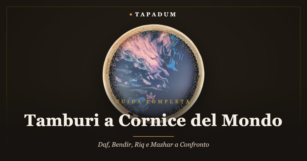 Daf persiano – cornice ornata e anelli metallici