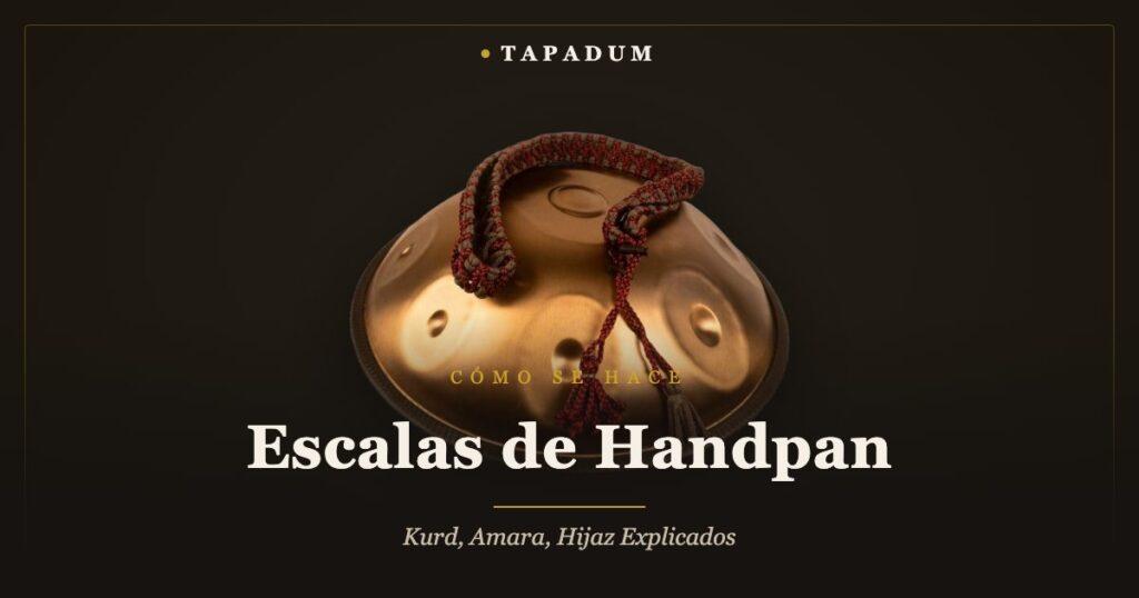 Handpan con cuerda – afinado a martillo, campos de notas de acero que definen una escala