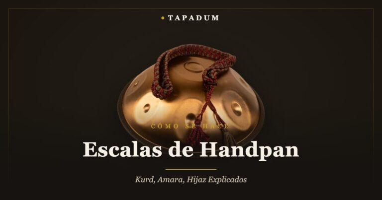 Handpan con cuerda – afinado a martillo, campos de notas de acero que definen una escala