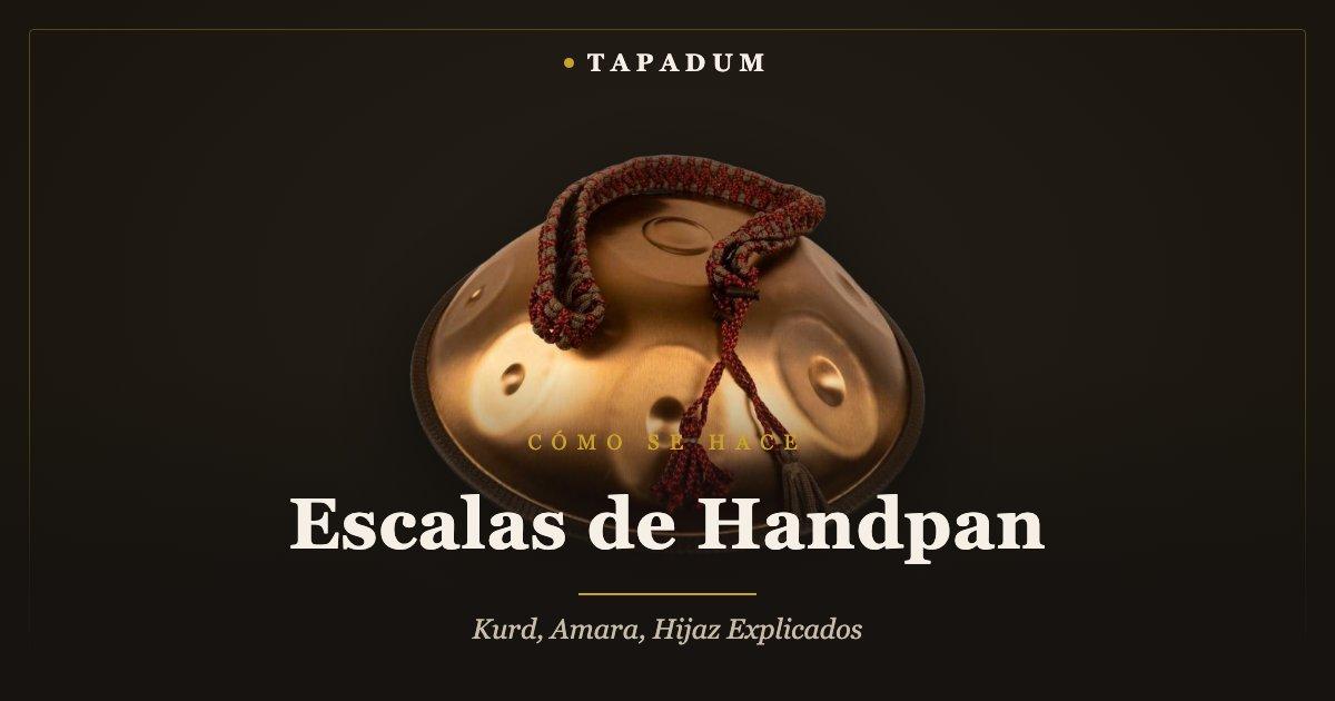 Handpan con cuerda – afinado a martillo, campos de notas de acero que definen una escala