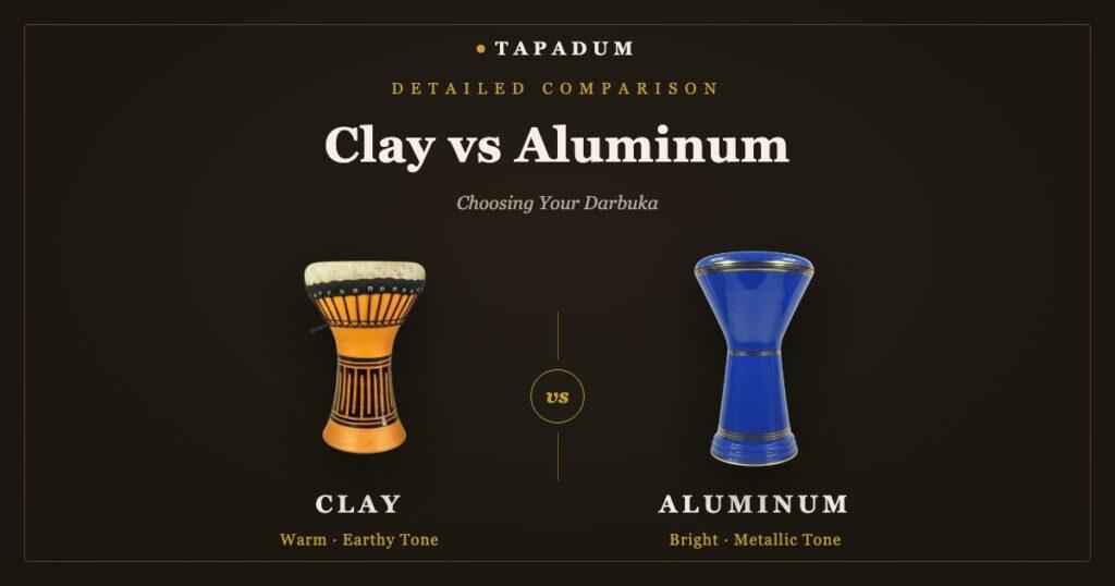 Clay darbuka vs aluminum darbuka — comparing goblet drum tones and materials