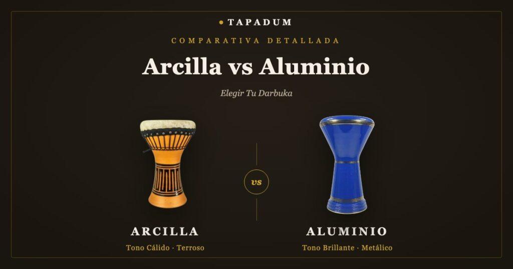 Darbuka de arcilla vs aluminio — comparación de tonos y materiales