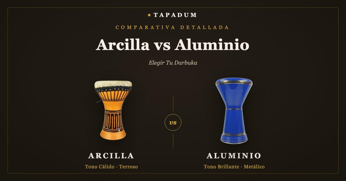 Darbuka de arcilla vs aluminio — comparación de tonos y materiales