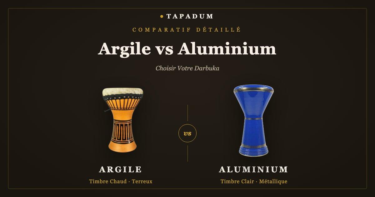 Darbuka en argile vs aluminium — comparaison des timbres et des matériaux