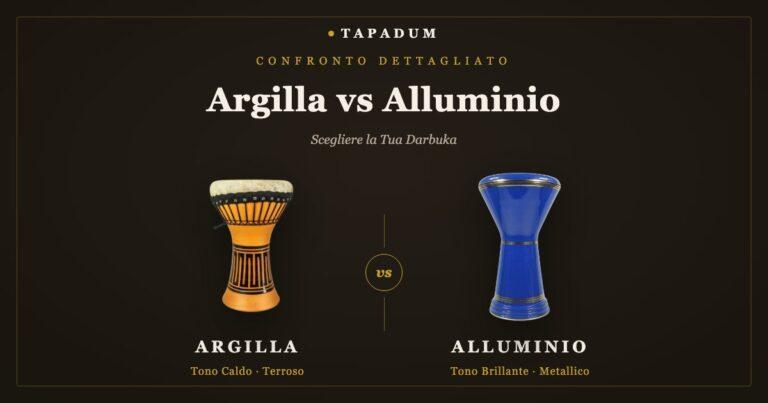 Darbuka in argilla vs alluminio — confronto di toni e materiali