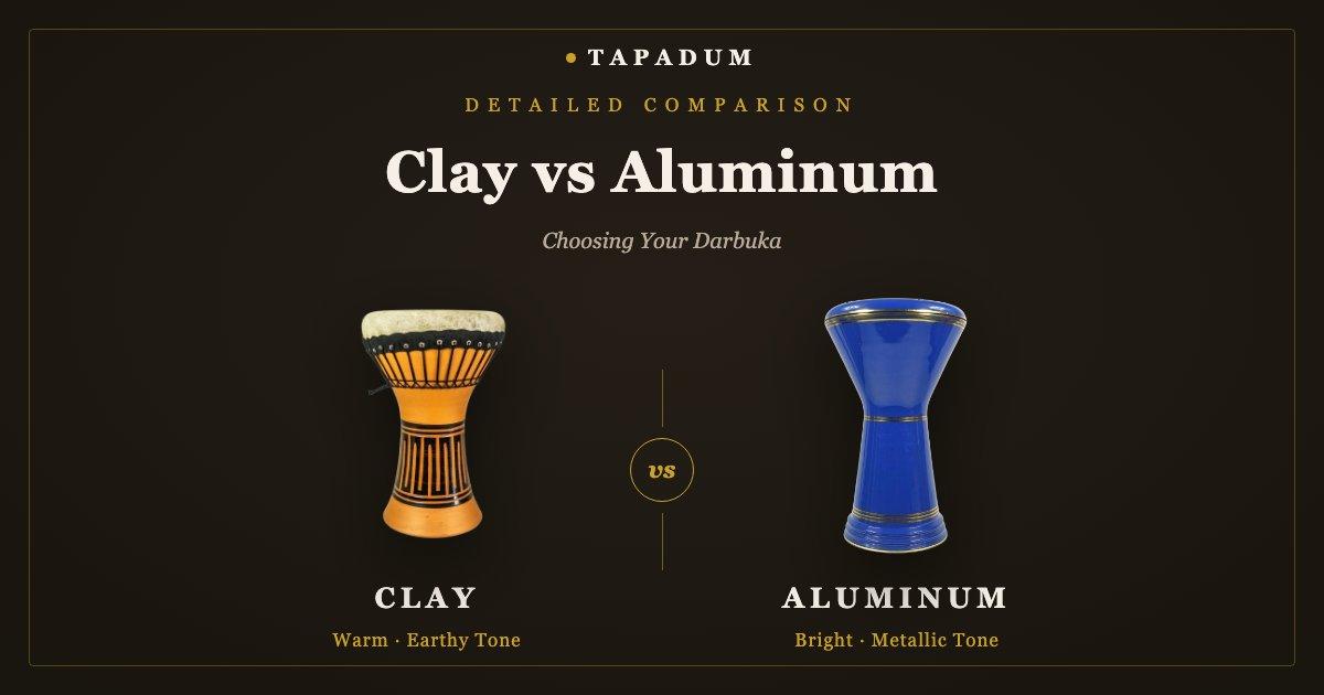 Clay darbuka vs aluminum darbuka — comparing goblet drum tones and materials