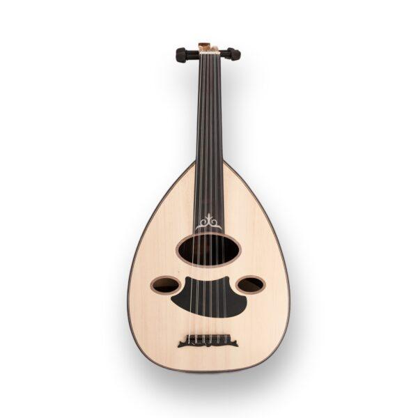 Arabic Oud Smyrna – front view of walnut and maple bowl oud with spruce top