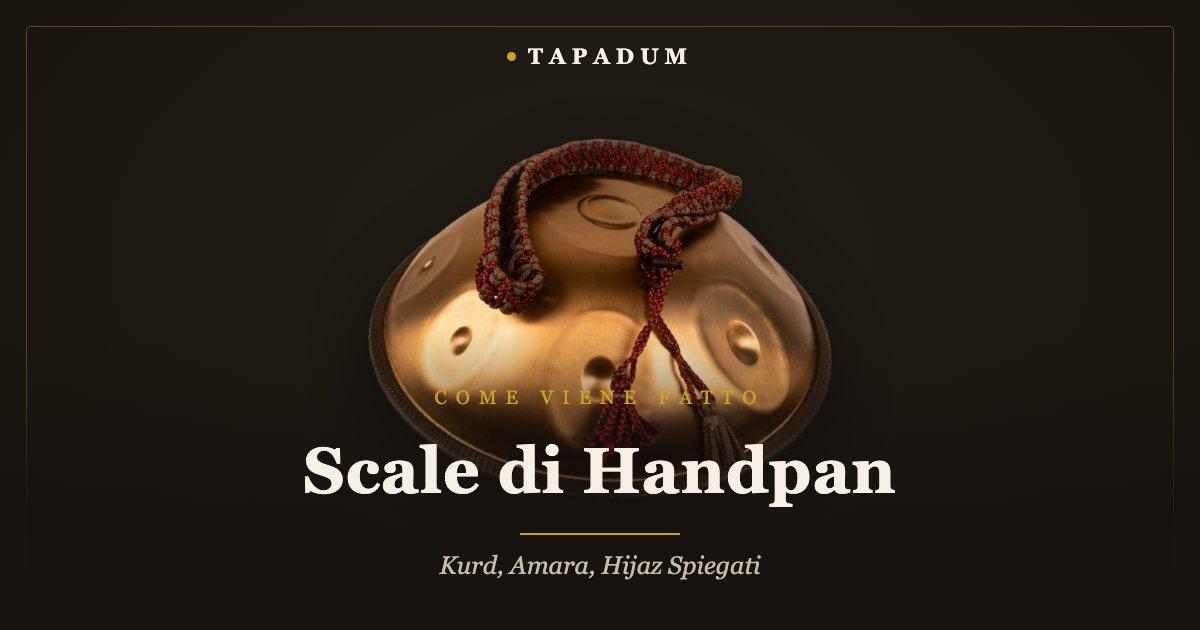 Handpan con corda – accordato a martello, campi di note in acciaio che definiscono una scala