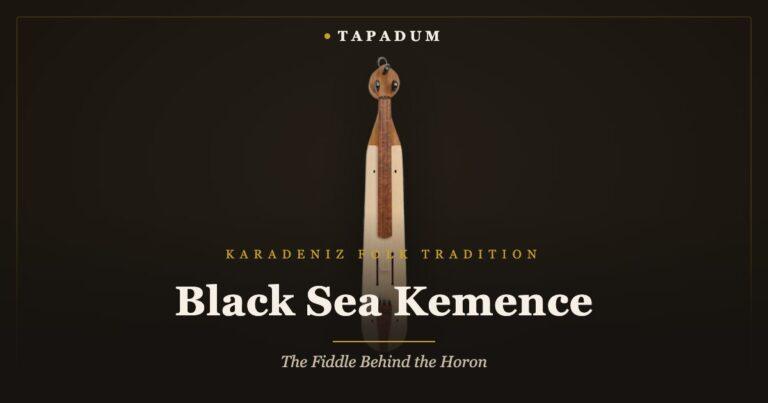Black Sea kemence with bow – single-block Karadeniz folk fiddle used to lead horon dance music