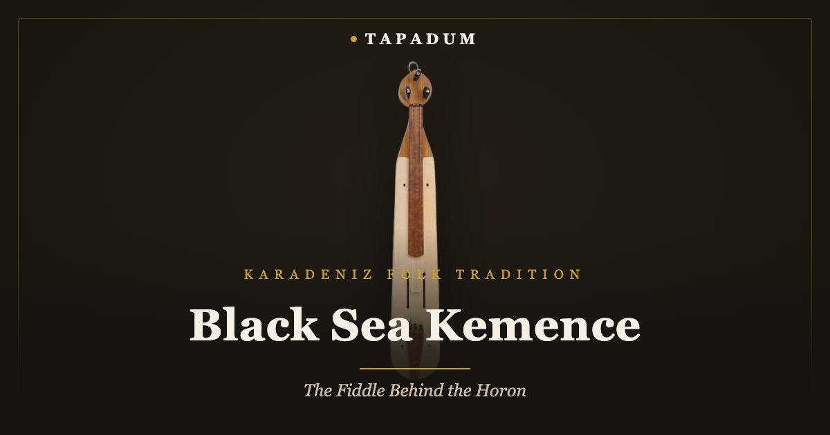 Black Sea kemence with bow – single-block Karadeniz folk fiddle used to lead horon dance music