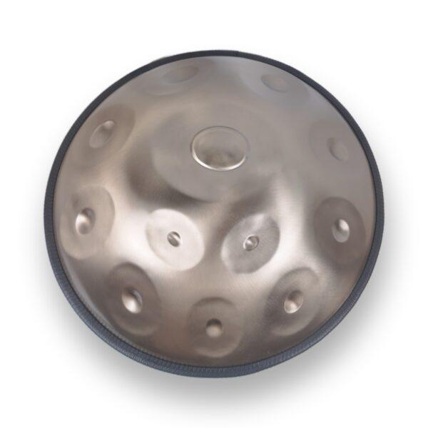 Handpan Tapadum Pro 12 Notes – top view of the central doum and eleven tone fields